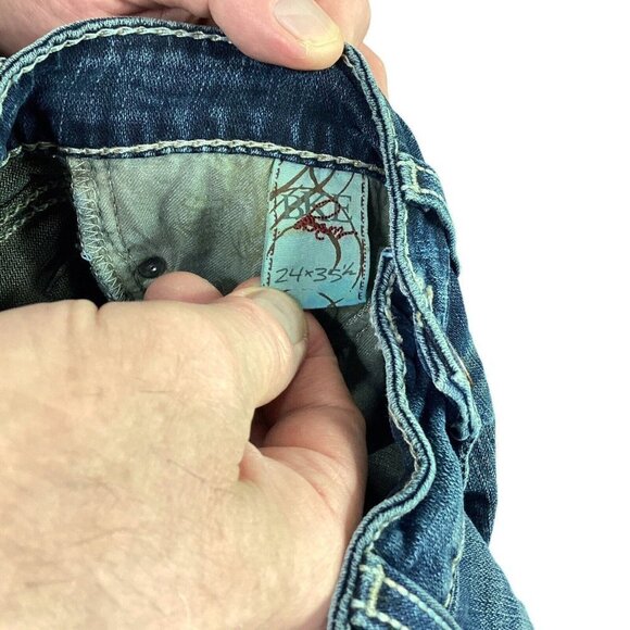 BKE Buckle Stella Boot Women 24 Whiskered Bootcut Jeans Blue Cotton Spandex Dark - Picture 7 of 8